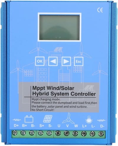 Hybride Laadregelaar - Wind Solar Controller - Accu Opladen - LCD Scherm - 36x25x11 cm - Blauw
