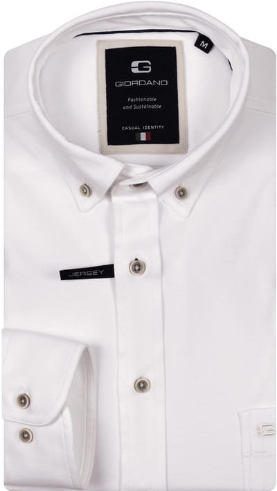 Giordano – Ivy – Overhemd – Liquid cotton – button down kraag – Optical White - Regular Fit - NOS7078-10