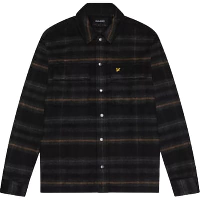 Lyle & Scott geborsteld tartan gitzwart overshirtjack