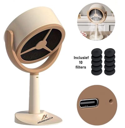 Abundancia® - Draagbare Afzuigkap - Inclusief 10 Extra Koolstoffilters - USB-Oplaadbaar - 2 Standen - Indoor BBQ - Hot Pot - Gourmetten - Optimale Rookopname - Luchtreiniger