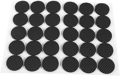 Ronde Zwarte Antislip Rubber Voetbeschermers voor Meubels - 30 Stuks voor Kasten, Apparaten en Fotolijsten
