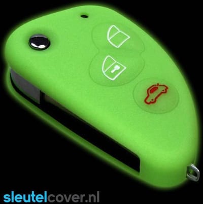 Autosleutel Hoesje geschikt voor Alfa Romeo - SleutelCover - Silicone Autosleutel Cover - Sleutelhoesje Glow in the dark / Lichtgevend