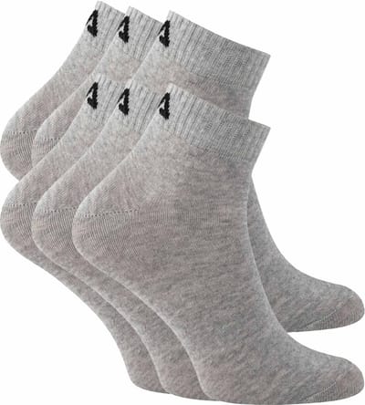 FILA Logo op de hiel Enkelsokken - Maat 39/42 - 6 Pack - Grijs