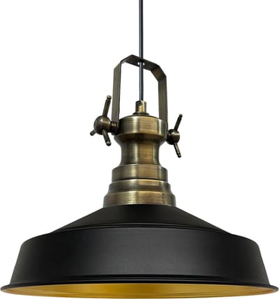 Bamyum Asletl hanglamp industrieel van metaal Ø41 cm, keukenlamp vintage, hanglamp eettafel E27, hanglamp Schwarze, woonkamerlamp hangend vintage, hanglamp eettafel