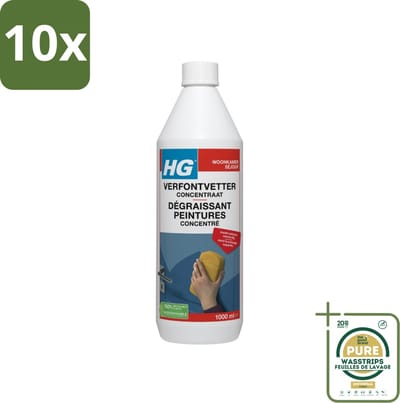 10 x HG Verfontvetter Concentraat 1 liter - Grootverpakking - Verf Ontvetter - Ontvettingsmiddel - Vetvrij Maken - Schilderen Voorbereiden - Schuren Vermijden