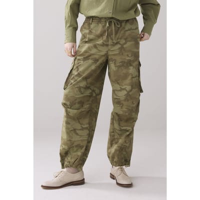 Summum Woman Loose Cargo Pant Camou Twill Combat Green Size: 36 | Formal pants Outlet | Dames | Groen