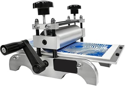 Platte Pers - Drukpers Machine - Kunst Printen - Verstelbare Rolhoogte - 350 x 170 mm - Zilver