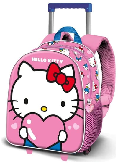 Sanrio Small 3D Backpack with Wheels Hello Kitty Heart