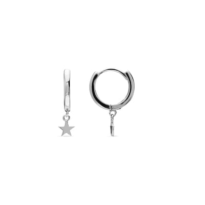 Luxenter 925 Sterling zilveren gerhodineerde oorbellen - Ster