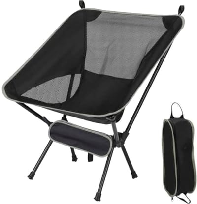 Campingstoel - Lichtgewicht Draagbare Klapstoel - 150 kg Draagvermogen - 600D Oxford-Stof - Grijs