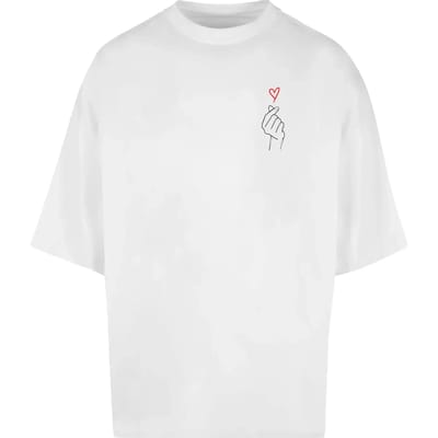 Merchcode - K Heart Huge Heren Tshirt - S - Wit