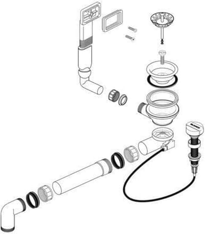 3½" Afvoerplug met Afstandsbediening voor Keukenafvoer - Universeel Geschikt