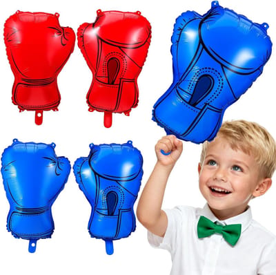 Dailygoods - Gadpiparty Worstelen Bokshandschoenen, ballonnen, 4 stuks, voor jongens, verjaardagsfeestjes, duurzame feestdecoratie voor binnen en buiten