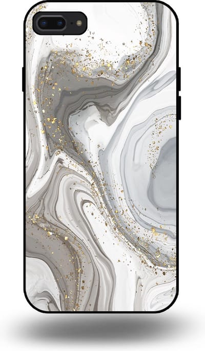 Smartphonica Telefoonhoesje geschikt voor iPhone 7/8 Plus met marmer opdruk - TPU backcover case marble design - Zilver geschikt voor Apple iPhone 7 Plus;Apple iPhone 8 Plus