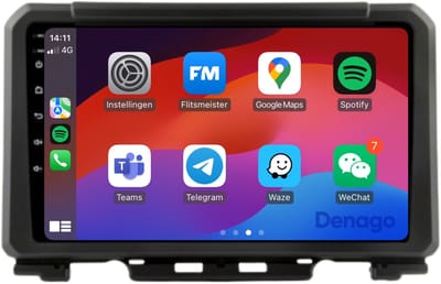 CarPlay autoradio geschikt voor Suzuki Jimny (2019 t/m 2024) | 9 inch | Android 13 | Draadloos Apple CarPlay & Android Auto | 2GB + 32GB | QuadCore processor | Denago DNG-A161 | 2025 model | 2019 2020 2021 2022 2023 2024 | Bluetooth & Wifi