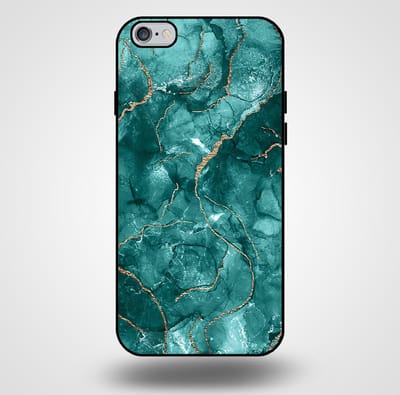 Smartphonica Telefoonhoesje voor iPhone 6/6s Plus met marmer opdruk - TPU backcover case marble design - Goud Groen geschikt voor iPhone 6/6s Plus