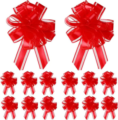 Grote Geschenkribbons 12 Stuks Rode Decoratieve Strikken voor Cadeaus, Bruiloften, Feestjes en Kerstdecoratie