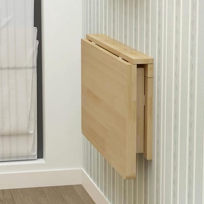 Klaptafel - Wandbureau - Ruimtebesparend Werken - Opvouwbaar Ontwerp - 80 x 55 cm - Houtkleur
