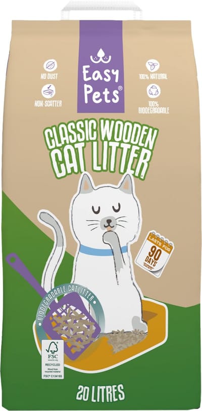 Easypets Classic Houtkorrels Kattenbakvulling - 2 x 20 liter