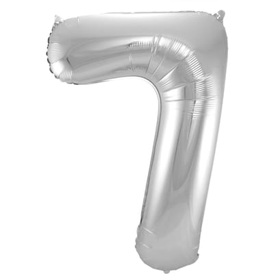 Folat - Folieballon Cijfer 7 Zilver - 86 cm