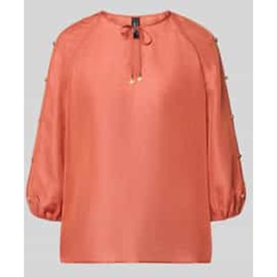 Blouse van linnenmix met sierknopen