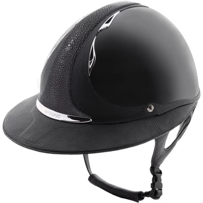 Polo glossy paardrijhelm met vizier Antarès Eclispe Premium