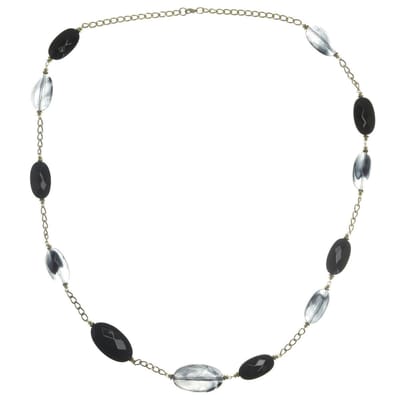 Behave - Lange ketting dames - goudkleur zwart - minimal chique stijl