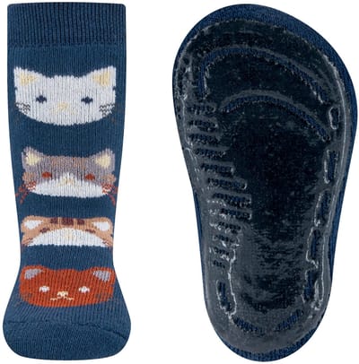 Ewers antislip sokken poesjes blauw