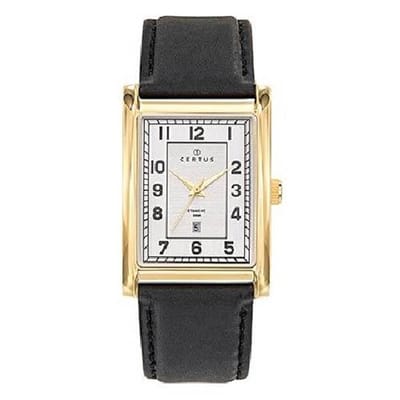 Certus-Herenhorloge-model 612405-datum-goudkleurig-afmeting 28x41 mm-gemaakt in Frankrijk-5 atm waterdicht