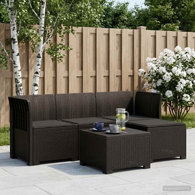 vidaXL - 4-Zitter - Tuin - Sofa - met - Kussens - Rattan - Look - PP - Antraciet