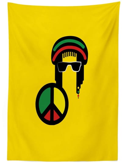 ABAKUHAUS Tafelkleed – Reggae-man, 140x200 cm, multicolor geel