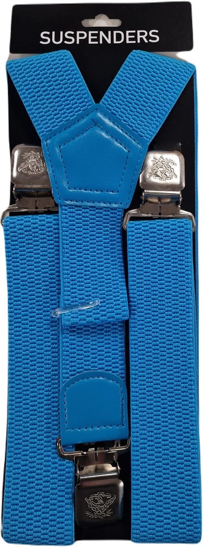 Bretels | Kleur: Blauw | Bretels Heren Volwassenen | Stevige Clips | Sterke Clips | Brede Clips | One Size Fits All | Felle Kleur | Carnaval | Verkleedspullen