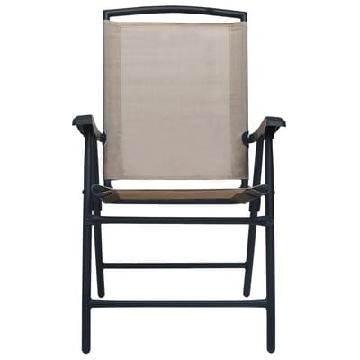 vidaXL - Opklapbare - stoelen, - 2 - stuks, - textiel - taupe