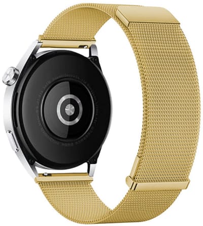 Milanees bandje - geschikt voor Garmin Venu (2 Plus) / Venu SQ (2) / Vivomove (Style - Sport) / Vivoactive 3 / 5 / 6 / Forerunner 55 / 165 / 245 / 645 / 570 - 42mm - goud