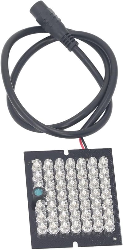 Infrarood Verlichting Paneel - Nachtzicht Booster - Beveiliging Camera - 48 LED's - 12V DC - Zwart