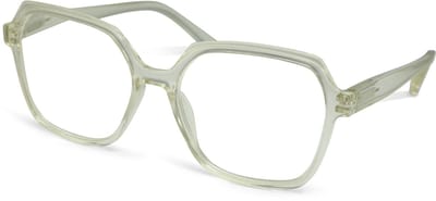 Leesbril Vista Bonita MIRA - Sterkte +0.50 - Kleur Transparant - Blauwlichtfilter – Unisex - Modern zeshoekig Design - Incl. etui en doekje