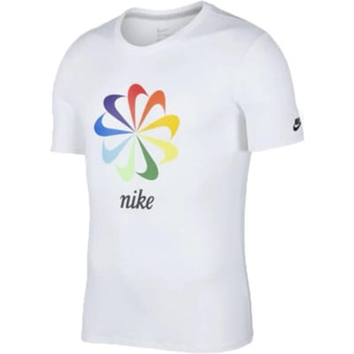 T-shirt Homme Manches Courtes Col Rond Nike Multicolor Hook Tournesol Hauts Blanc AQ5197-100 M white