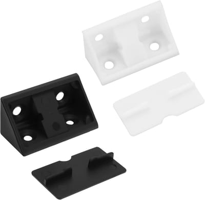 100 Stuks Plastic Hoekbeugels 41x20x20mm voor Meubelversterking - Ideaal voor Lades, Kasten en Bureaus in Zwart en Wit
