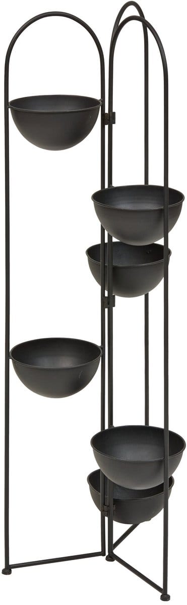 Atmosphera The Palm Resort Plantenstandaard IJzer - 42x38xH124cm - 6 potten - Zwart