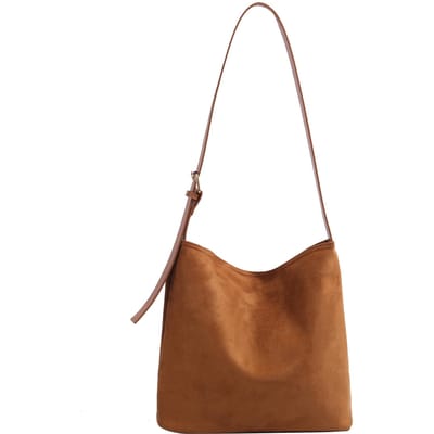 Herfst en Winter Frosted Suède Suède Emmer Tas Grote Capaciteit Retro Commuter Eén-schouder Draagtas brown