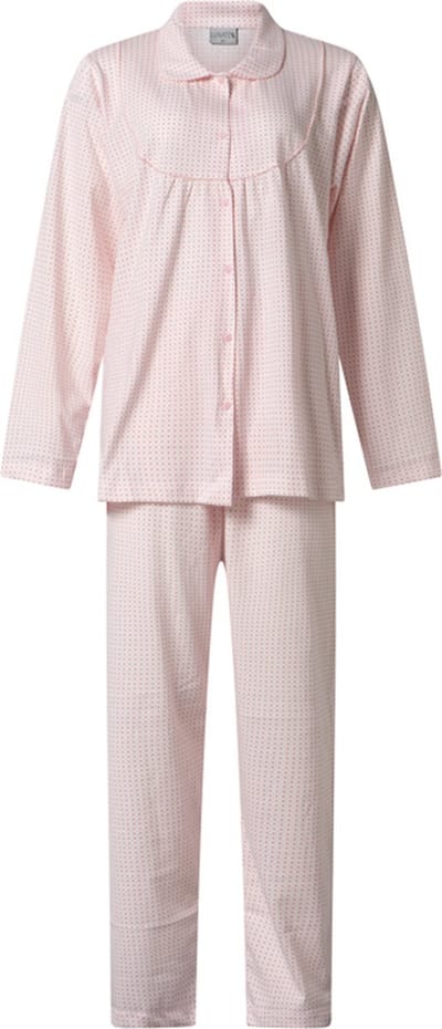 Lunatex - klassieke dames pyjama 124215 met kraag - roze - maat L