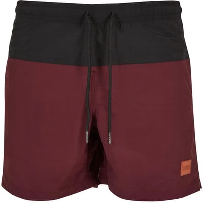 Urban Classics Block Swim Shorts Zwembroek rood S Nylon -