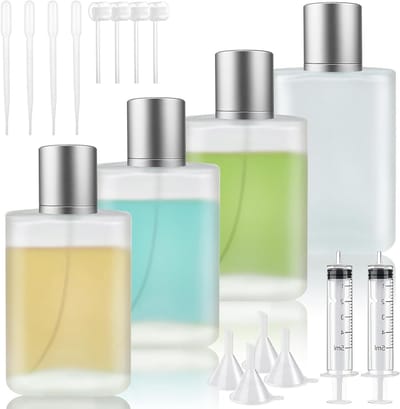 Matte Textuur 50ml Gevuld en Leeg Parfumflesje met Sprayer, Funnels en Pipettes voor Reizen en Outdoor Gebruik