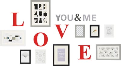 Fotolijst - Wallset - Henzo - You & Me Love - Diverse formaten - Wit, zwart, grijs, rood
