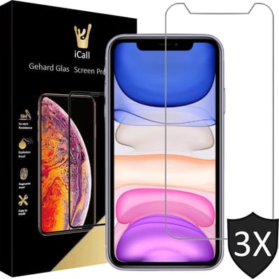 Screenprotector geschikt voor iPhone 11 / XR - 3x GlassGuard Screen Protector