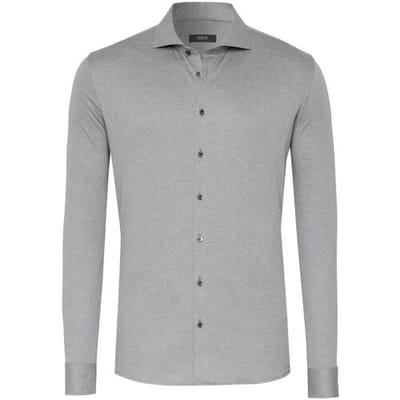 Desoto Luxury Overhemd Faux Uni Cotton Mélange Grijs Melange / male