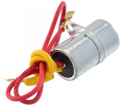 rms ontstekingscondensator voor scooter piaggio 125 vespa super 1966 t/m 1968 133502 / 2draads nieuw