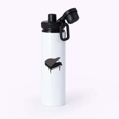 Hacebo® - Piano waterfles met draaidop zwart - Muziek - Muzikanten - Vleugel - water fles - 850ML