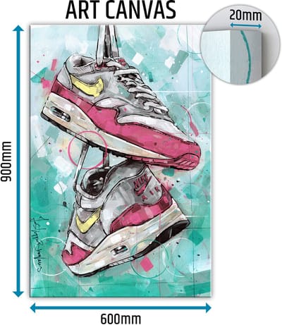 Sneaker canvas pink 60x90 cm