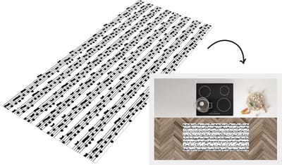 Keukenloper - Loper keuken - Muziek - Patronen - Muzieknoten - 120x50 cm - Keukenloper vinyl